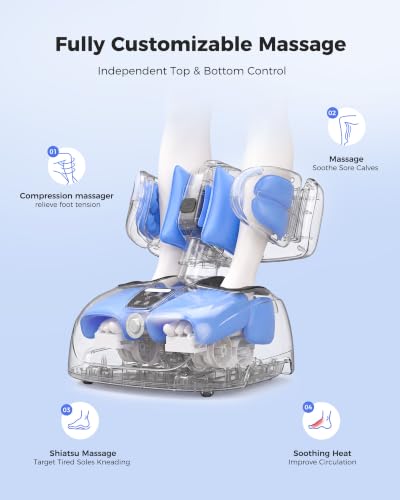 Image of EaseZen Calf and Foot Massager with Heat, 2 in 1 Detachable for Neuropathy