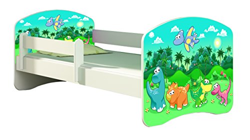 ACMA Lit enfant Bébé TIROIR MATELAS GRATUITE BLANC II (30 Dinosaures, 140x70 cm)
