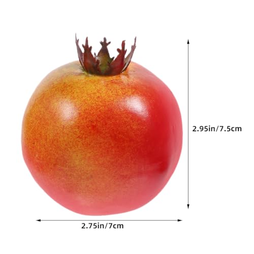 LOGOFUN 5pcs Artificial Pomegranate Fake Foam Pomegranate Props Simulated Fruit Pomegranate Models for Home Kitchen Fruit Shop Display Props