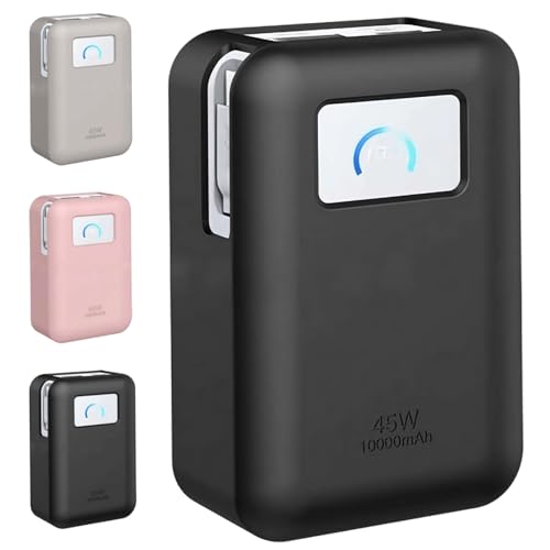 Silicone Protective Case for Anker Nano 45W 10000mAh Power Bank, Slim Shockproof Cover with Heat Dissipation & Anti-Scratch Protection, Fits Perfectly with Precise Cutouts– Black/Gray/Pink(Black)