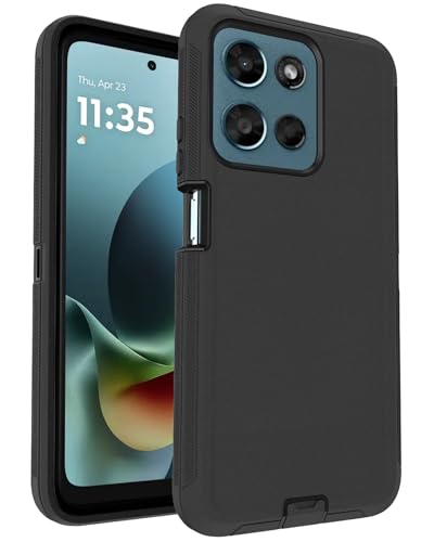 Aliruke for Motorola Moto G (2026) Case, Moto G Play (2026) Case, 3-Layer Combo Heavy Duty Defender Armor, 16ft Drop Protection, Non-Slip Shockproof Phone Case with Charging Port Cover, Black