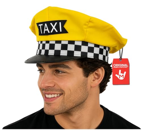 Nicky Bigs Novelties Taxi Driver Hat Yellow Cab Driver Hat Taxi Hats For Men And Women Taxis Driver Costume