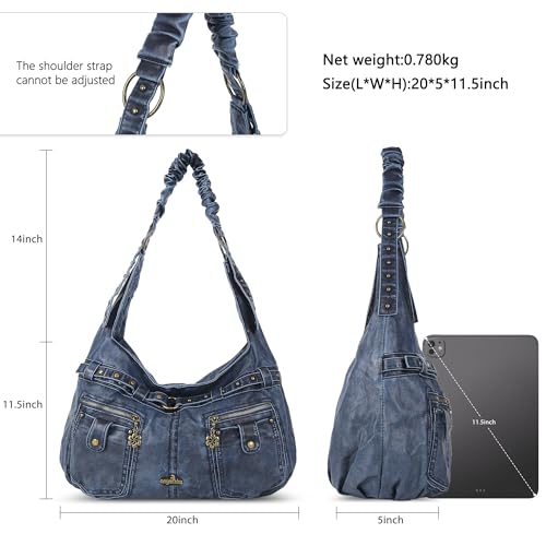 Angel Kiss Purses for Women Large Hobo Shoulder Bags Vagen Leather Multi-Pocket Tote Bag Ladies Designer Handbags with Studs4