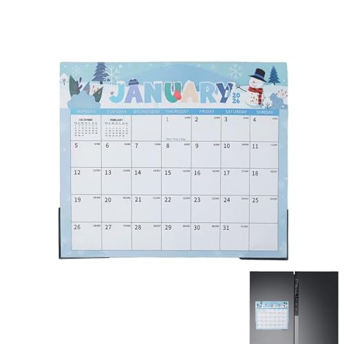 Calendario magnético para nevera 2026-2027 imán de calendario de 18 meses para casa y oficina