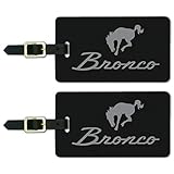 Ford Bronco Chrome Logo Luggage ID Tags Suitcase Carry-On Cards - Set of 2