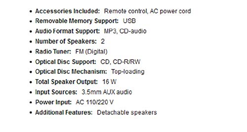 NAXA Electronics Leitor de MP3/CD portátil com rádio estéreo AM/FM e leitor/gravador de cassete