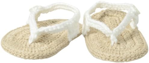 Jefferies Socks unisex baby Newborn My First Flip Flops infant and toddler socks, White/Khaki, 1-3 Months US