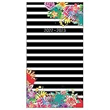 TF PUBLISHING - 2022-2023 Striped Floral 2-Year Small Monthly Planner - 2-Page Large Calendar Grid...