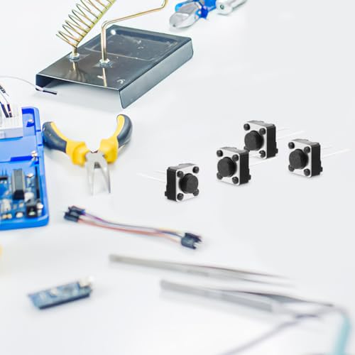 Botones tactiles momentaneos Mobestech de 6x6mm para placa de pruebas y circuitos impresos DIY 4