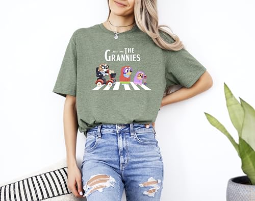 Here Come The Grannies Blue Shirt, Cartoon Character Shirt, Funny Grandma Shirt, Muffin Adults and Youth Shirt3