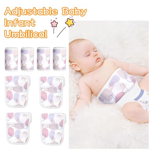 Image of 4Pcs Baby Infant Umbilical Cord Belly Bands Cartoon Cotton Soft Baby Belly Belt, Adjustable Newborn Belly Button Wrap, Baby Tummy Wrap for Protection, Baby Gifts for 0 to 12 Months(Hedgehog)