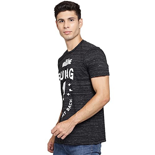 Image of Free Authority Avengers Printed Regular Fit Black Cotton Men's T-Shirt