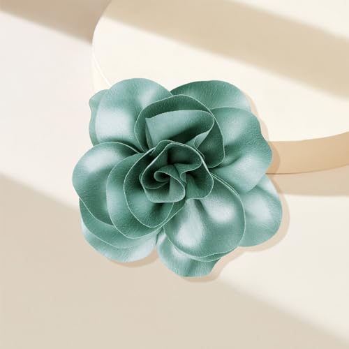 Image of Dainty Satin Fabric Flower Brooches for Women Large Rose Floral Brooch for Party Dance Wedding Banquet Elegant Camellia Fashion Brooch Pin for Women Girl 5.5inch