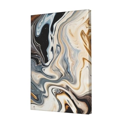 Tableau abstrait marbré OUSIKA 45x30 cm pour décoration de chambre