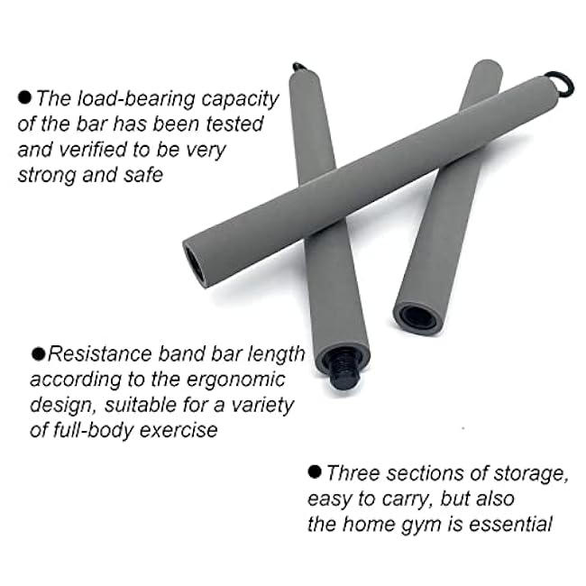 Resistance Band Bar - Portable Pilates & Home Gym Workout Equipment - 26 or 39 Inches