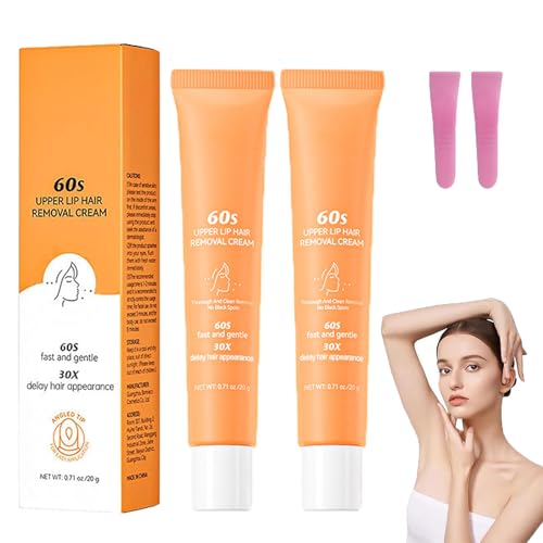 Crema Depilatoria Facial Barebliss, Crema Depilatoria para Mujeres, Kit de Cremas Depilatoria Facial (2025), Eliminación del Vello Facial para Mujeres y Hombres, Piel Corporal, Piel Calmante (2)