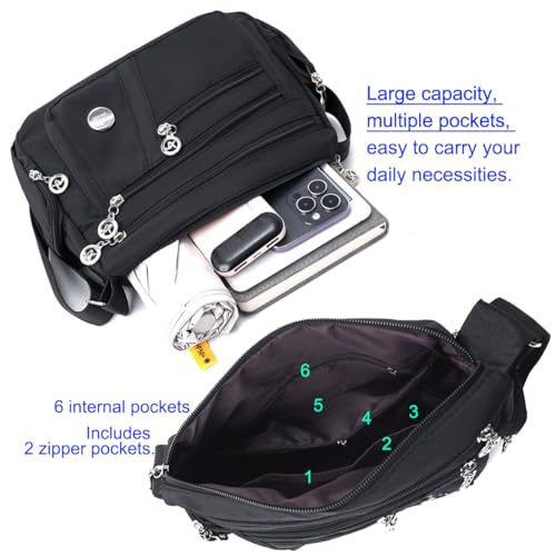 Bolso bandolera para mujer con múltiples bolsillos miniatura 4