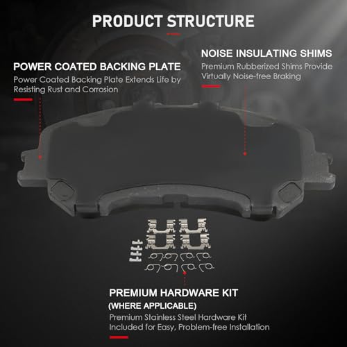 Image of cciyu D1737 & D1393 Front & Rear Ceramic Disc Brake Pads Kit For Nissan For Qashqai 2017-2019,For ROGUE 2014-2020,For ROGUE Sport 2017-2020