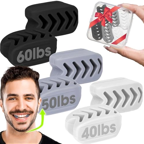 Vitamínicos, 6 Piezas Ejercitador de Mandíbula, 3 Niveles de Resistencia Mandibula Ejercitador Faciales, Masticador para Mandíbula, Eliminador de Papada, Entrenador de...