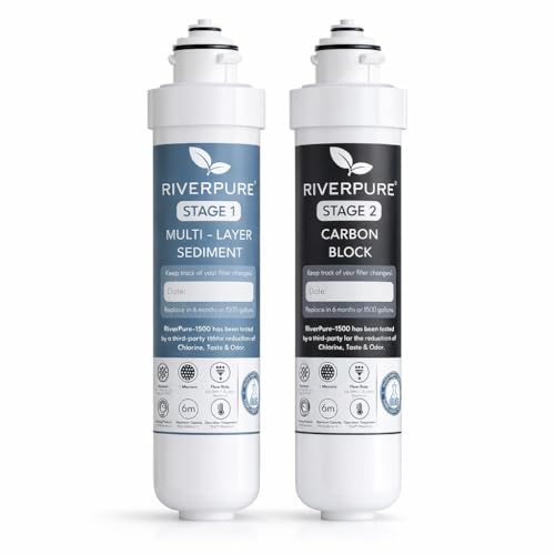 RIVERPURE Two-Stage Replacement Filter Compatible with Avalon Coolers 1500 Gallon Capacity Reduces Lead Chlorine Taste & Odor Third-Party Tested.