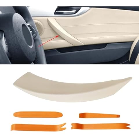 WODOFO GDR Off-White Right Interior Door Handle Passenger Door Pull Handle Outer Trim Cover Pull Strap Compatible with BMW Z4 E89 51419186733 with pry Tools Cover
