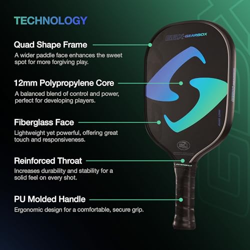 Image of Gearbox GBX Quad 12mm Pickleball Paddle