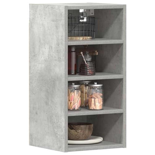 Leasha Meuble Haut de Cuisine, Armoire Murale Élément Haut de Cuisine Riga Gris béton 30x29,5x60 cm Bois d'ingénierie