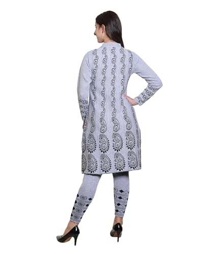 Image of Grand Line Women's Acrylic Woolen Winter Wear Warm Kurta with Palazzo Set