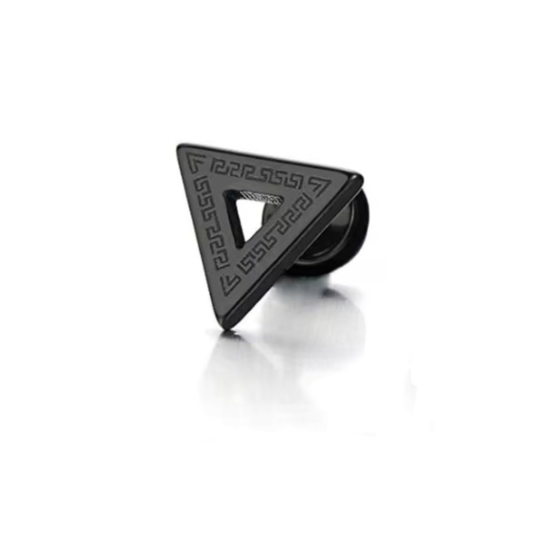 the men thing TRINITY TWIST BLACK - Pure Titanium Steel Piercing Ear Earrings for Men & Boys-picture-42