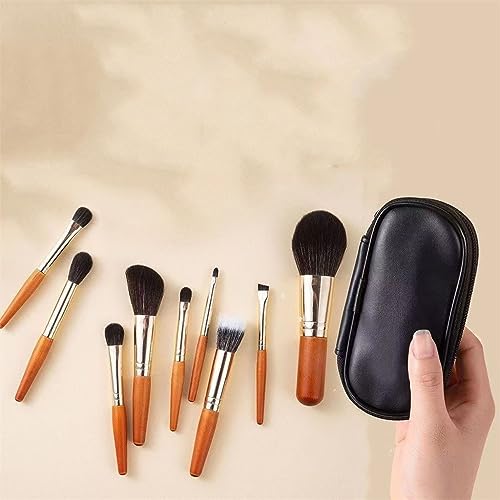 MADALIAN Set Of 9 Cosmetic Brushes Portable Travel Mini Makeup Brushes Super Soft Loose Powder Brushes Makeup Tools - Image 4