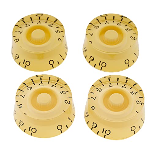 Musiclily Pro Inch USA LP Guitar Speed Knobs Fine 24-Spline Tone Volume Control Knobs for USA Les Paul CTS Pots Electric Guitar, Cream (Set of 4)