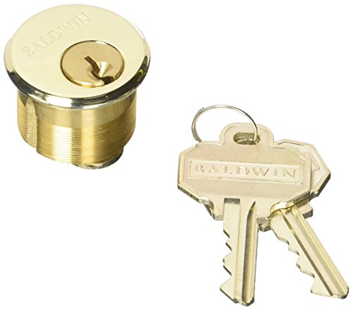 Baldwin 8321 1" Mortise Cylinder C Keyway, Lifetime Polished Brass