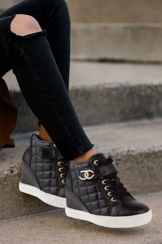 Image of Juicy Couture Women's Platform Wedge Sneakers High-Top Shoes-Journey | Casual Shoes