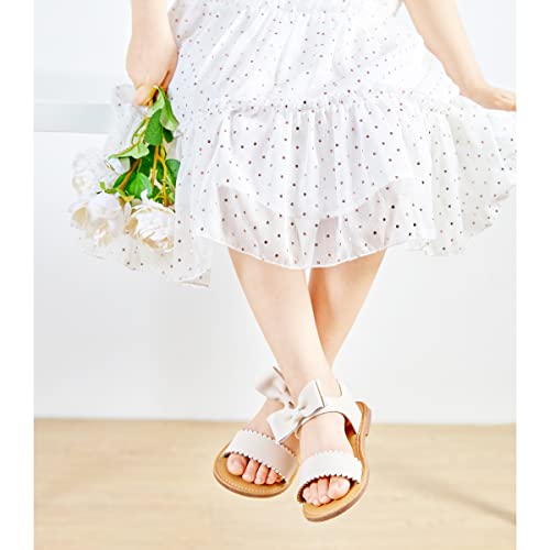 Image of Felix & Flora Toddler Girl Sandals - Little Girl Easter Dress Shoes Lightweight Open Toe Beach Holiday Flats