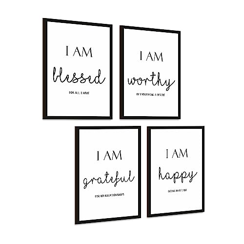Image of PAPER PLANE DESIGN Poster Frames Quotes Size- 8.25 x 11.75 inch, Set of 4 (Gratitude)