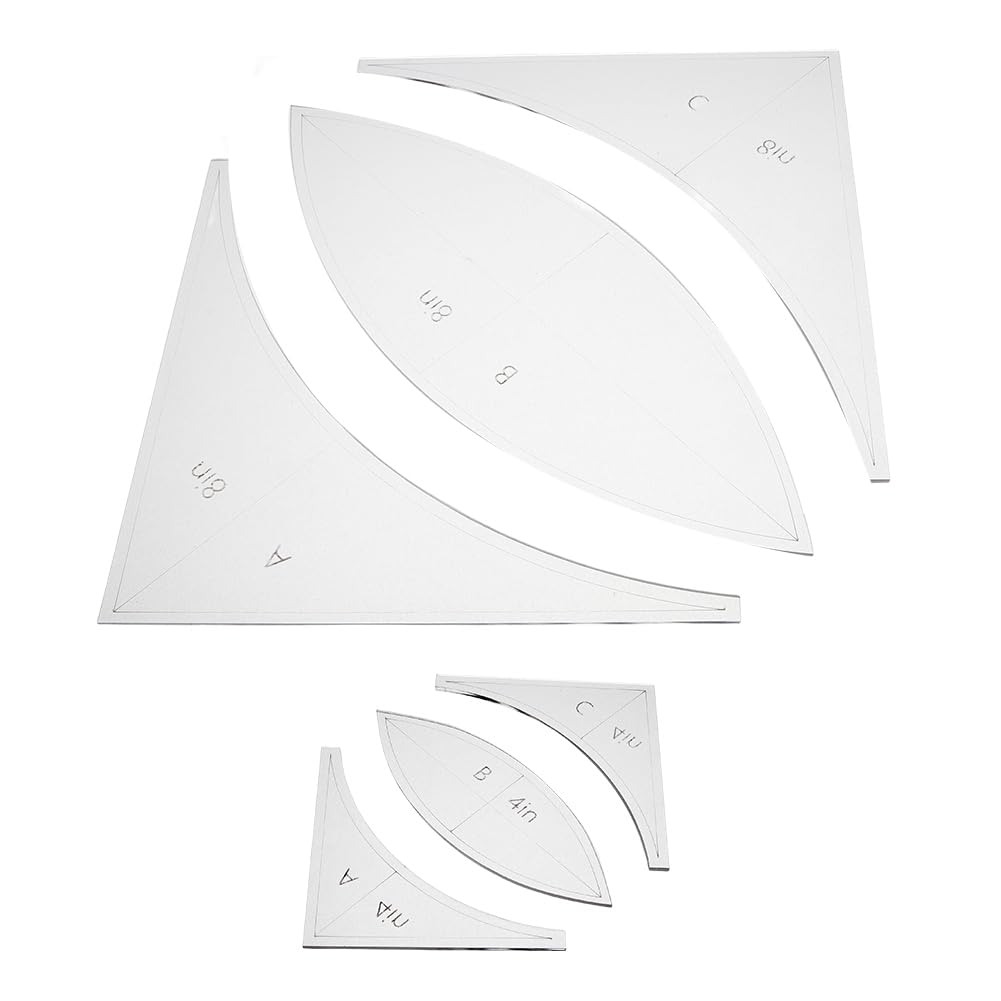 Lot De 2 Gabarits De Quilting Acrylique – Rectangles 12,7x6,35 Cm Et Carrés 6,35 Cm – Transparents Pour Couture Précise