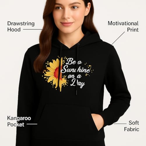 Image of Raves Womens Stylish Printed Hoodie | Trendy Cotton Fleece Hooded Sweatshirt for Women & Girls | Full Sleeve Winter Wear Pullover