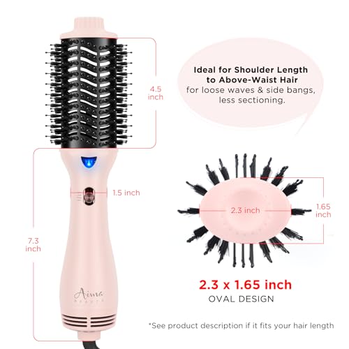 Hair Dryer Brush, Aima Beauty One Step Hair Dryer and Styler Volumizer with Negative Ion for Reducing Frizz and Static, Hair Styling Tools, Pink