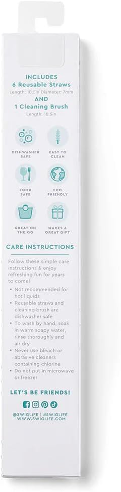 Swig Life Reusable Straws Pumpkins + Orange Tall Straw Set & Cleaning Brush, Each Straw is 10.25 inch Long (Fits Swig Life 20oz Tumblers, 22oz, and 32oz Tumblers) - Image 4