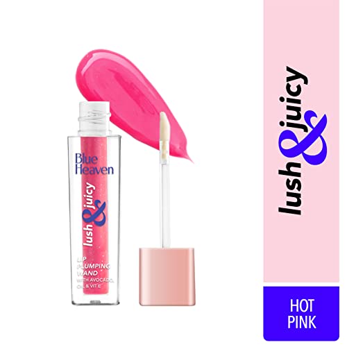 Image of Blue Heaven Lush & Juicy Tinted Lip Gloss | Enriched with Jojoba Oil (Rich in Vitamin E) & Shea Butter | Hydrating Formula | High Glossy Shine | Lightweight & Non-Sticky, Hot Pink, 4.5 ml (Pack of 2)