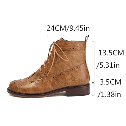 Bottines brogues femmes ANUFER rétro à lacets et fermeture éclair