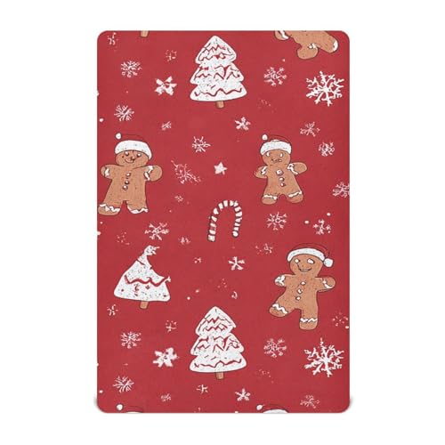 Image of Crib Sheet Breathable Soft Crib Mattress Sheet for Baby Toddler Boys Girls Fitted Crib Sheet Fit Standard Crib Mattress 39 x 27 Inch Gingerbread Christmas Tree Red
