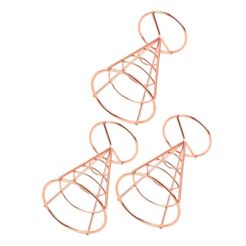 SOLUSTRE 3Pcs Metal Wire French Fry Cone Holder Stylish Snack Display Rack for Appetizers for Restaurants Parties and Bars for Fries Chips and Fried Snacks