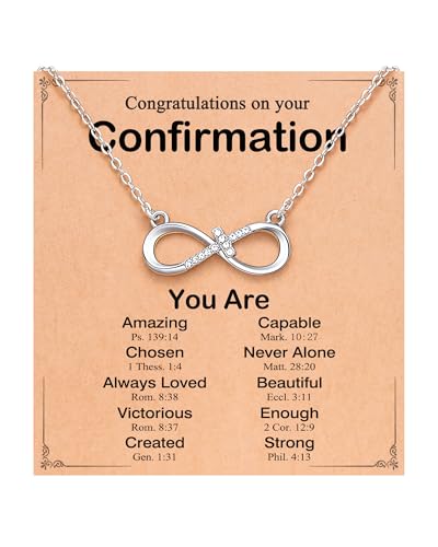Eryuor Confirmation Gifts for Teen Girls Teenage Women Catholic Confirmation Sponsor Ideas Religious Christian Cross Necklace