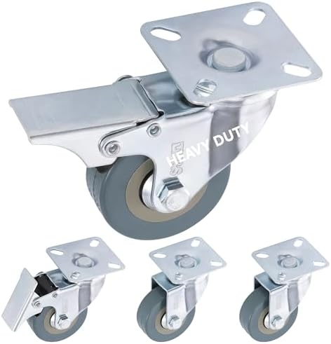 PRIOstahl Möbelrollen 50mm Transparent - Lenkrollen Mit Bremse Für Innen & Außen