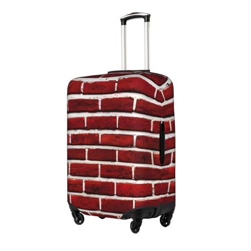 Brick Red Stone Print Personalized Travel Luggage Cover With Zipper, Elastic Luggage Cover,For Daily Use2