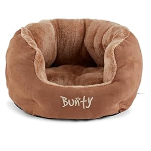 Bunty Polar Dog Bed & Cat Bed, Small | Cosy Fluffy Fleece Calming Dog Bed | High Wall Snuggle Anti Anxiety Dog Bed | Washable Bed & Cushion for Puppy, Small to Large Pets – Brown