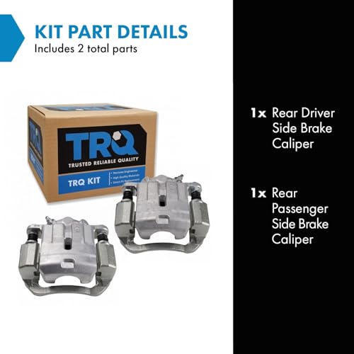 Image of TRQ Rear Driver and Passenger Side Brake Caliper Set Caliper Brackets Hardware Compatible with 13-16 Scion FR-S with Vented Rotors 13-19 Subaru BRZ with Vented Rotors without Avantgarde Package