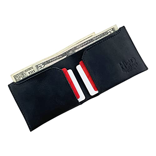 Hide & Drink, Leather Classic Wallet, Holds Up to 6 Cards Plus Flat Bills/Holder/Vintage/Travel/Pocket/Accessories, Handmade (Charcoal Black)4