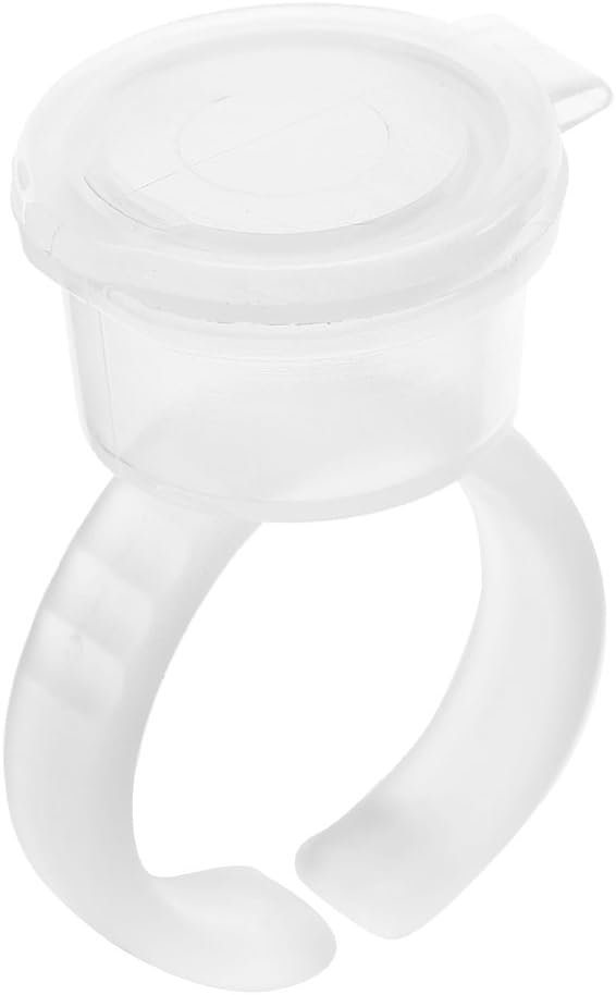 100pcs Ink Rings Cups Pigment Rings Makeup Holder Pigment Container Pigment Ink Cup Eyelash Extension Nail Art